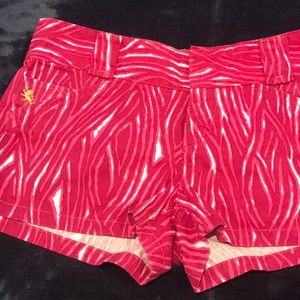 Pink zebra print shorts
